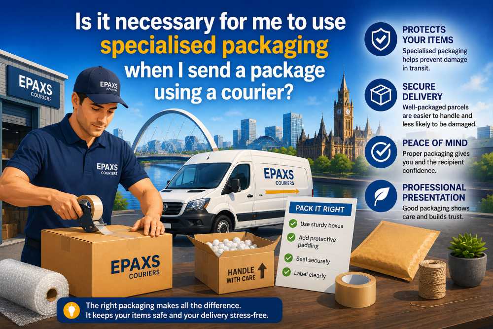Is it necessary for me to use specialised packaging when I send a package using a courier